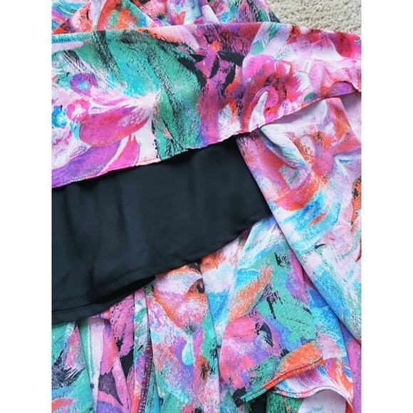 Bob Mackie Wearable Art Flowy Lined Midi Skirt S Colorful Elastic Dopamine Artsy - Picture 6 of 10